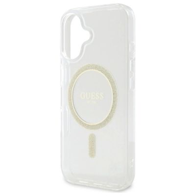 6. Guess GUHMP16MHFGERET iPhone 16 Plus      6.7" przeźroczysty/transparent hardcase IML Glitter Circle MagSafe