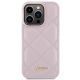 3. Etui Guess Quilted Metal Logo na iPhone 15 Pro - różowe