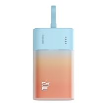 Powerbank Baseus Popsicle 5200mAh 20W z wbudowanym kablem Lightning (+ biały kabel Baseus Simple USB-C - USB-C 60W/20V/3A/30cm) - niebiesko-pomarańczowy