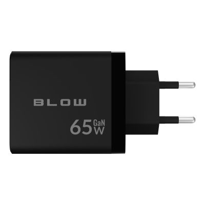 6. BLOW ŁADOWARKA SIECIOWA LCD GNIAZDO USB + USB-CX2 PD 65W GAN CZARNA WATOMIERZ