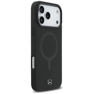 4. Etui Mercedes Plain Smooth Leather MagSafe do iPhone 17 Pro Max - czarne