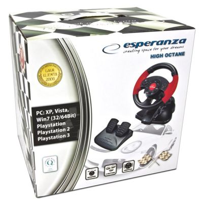 7. Kierownica z wibracjami Esperanza High Octane EG103 (PC, PS2, PS3; kolor czarny)