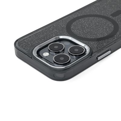 2. Etui Glitter Case MagSafe na iPhone 16 Pro - czarne z brokatem