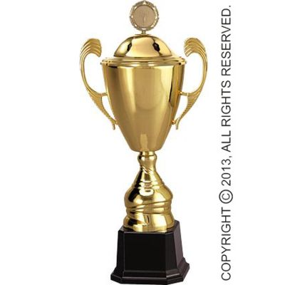 2. Puchar metalowy złoty z przykrywką