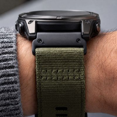 7. Pasek Tech-Protect Nylon Classic na Garmin Fenix 5X / 5X Plus / 6X / 6X Pro / 7X / 8 / 8 Pro / 9 / 9 Pro (47 mm) - zielony