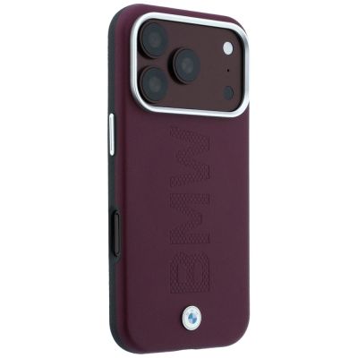 4. Etui BMW Sign Centered Deboss MagSafe na iPhone 17 Pro / 18 Pro - bordowe