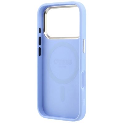 7. Etui Guess Saffiano Small 4G & Classic Logo MagSafe na iPhone 18 Pro Max / 17 Pro Max - jasnoniebieskie