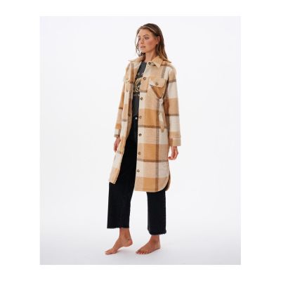 4. Kurtka RIP CURL Breeze Check Jacket camel
