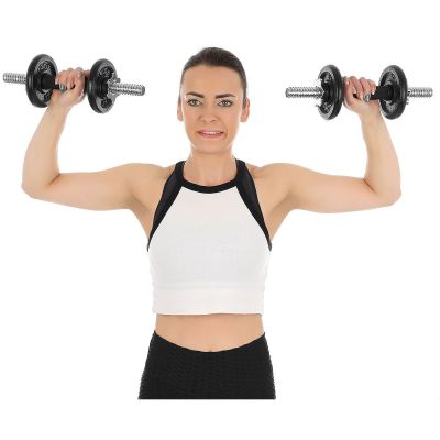 16. HANTLA ŻELIWNA 15 KG ( 2x7.5 KG ) WALIZKA ENERO FIT