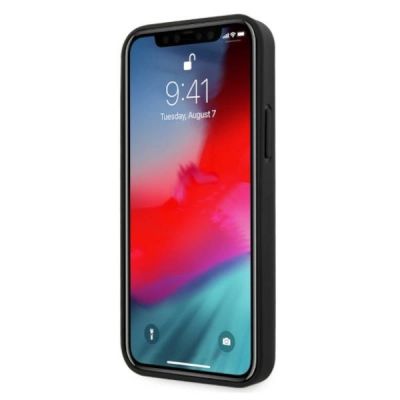 5. Etui BMW Leather Curve Perforate na iPhone 12 / iPhone 12 Pro - czarne