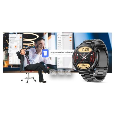 18. Smartwatch Gravity GT21-1+ Czarny Pasek Silikonowy