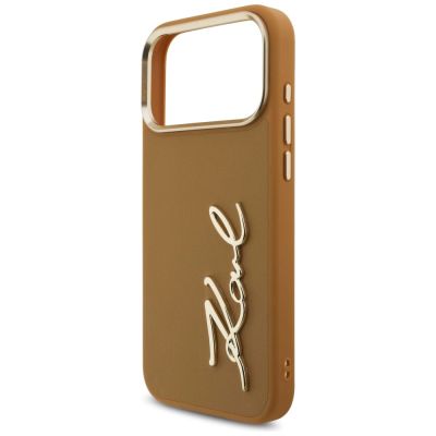6. Etui Karl Lagerfeld Karl Script Logo na iPhone 17 Pro Max - brązowe