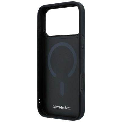 7. Etui Mercedes Leather with Crossed Lines MagSafe na iPhone 17 Pro Max - czarne