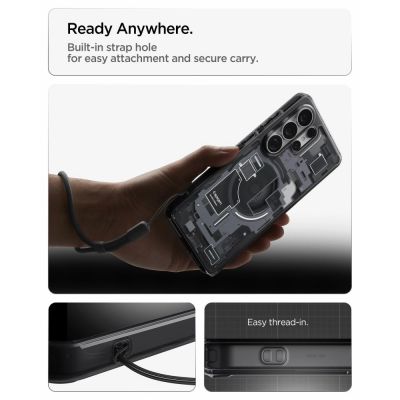 13. Etui Spigen Ultra Hybrid Mag MagSafe na Samsung Galaxy S26 Ultra Zero One - przezroczysto-czarne