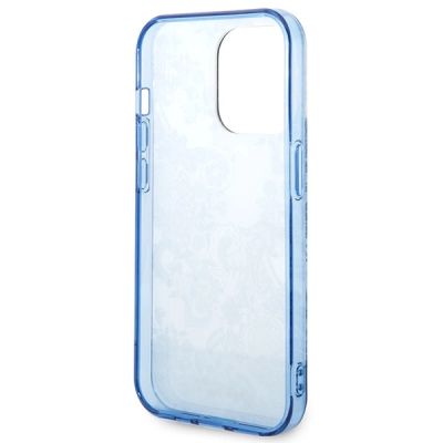 7. Etui Guess Porcelain Collection na iPhone 14 Pro - niebieskie