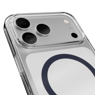 4. Etui Puro Lite Mag TPU+PC kompatybilne z MagSafe na iPhone 17 Pro Max - przezroczyste z niebieskim pierścieniem