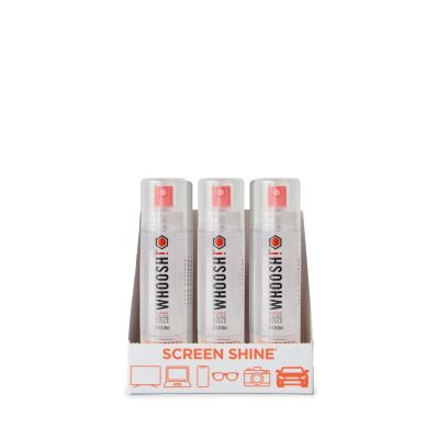 Whoosh Grab and GO - spray do czyszczenia ekranów 80ml + ściereczka z mikrofibry (9 sztuk w ekspozytorze)