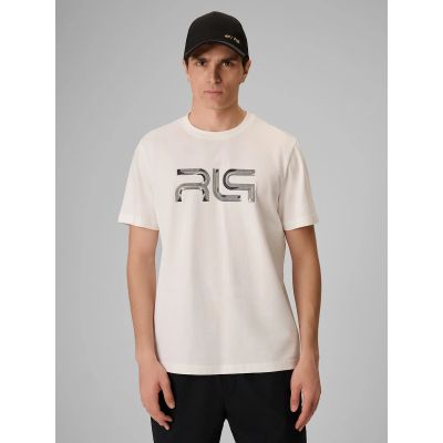 T-shirt regular z nadrukiem męski 4F | Robert Lewandowski RL9KSS26TTSHM3938-11S