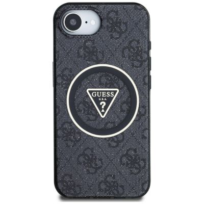 3. Etui Guess IML Metal Glitter 4G Circle Triangle MagSafe na iPhone 16e - czarne