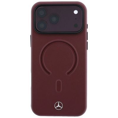 3. Etui Mercedes Leather 3D MagSafe do iPhone 17 Pro Max - granatowe