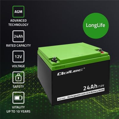 2. Qoltec Akumulator AGM  | 12V | 24Ah | max 360A