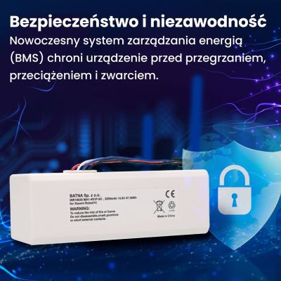 13. Bateria akumulator Xiaomi Robot 1C P1904-4S1P-MM, 3200mAh, 47.36Wh, STYTJ01ZHM Mijia 1C P1904-4S1P-MM (Dreame MC1808)