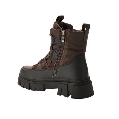 2. Lee Cooper buty zimowe damskie brązowe ocieplane botki na zamek