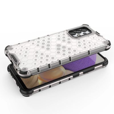 6. Honeycomb etui pancerny pokrowiec z żelową ramką Samsung Galaxy A03s (166,5) niebieski