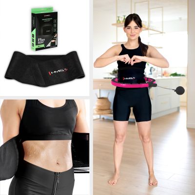 9. HHM16 HULA HOP BLACK/PINK Z MAGNESAMI I OBCIĄŻNIKIEM + LICZNIK HMS