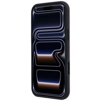 5. Etui Mercedes Leather Semi Wrap Iconic Line MagSafe na iPhone 18 Pro / 17 Pro - burgundowe