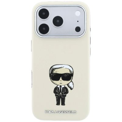 4. Etui Karl Lagerfeld Smooth Ikonik Sketch MagSafe do iPhone 18 Pro / 17 Pro - beżowe