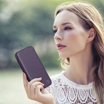 27. iCarer CE Premium Leather Folio Case skórzane etui iPhone 14 Plus z klapką magnetyczne MagSafe ciemnofioletowy (WMI14220715-DP)