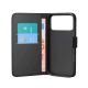 7. Etui Puro Wallet Stand na iPhone 17 Pro z ekoskóry, z klapką, portfelem i funkcją podstawki - czarne