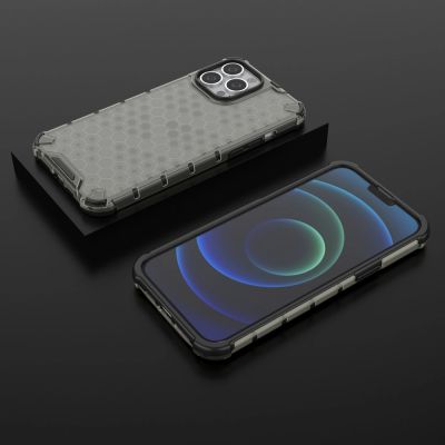 13. Honeycomb etui pancerny pokrowiec z żelową ramką iPhone 13 Pro Max czarny