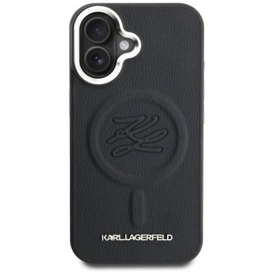 3. Etui Karl Lagerfeld Initial & Metal Logo MagSafe na iPhone 16 - czarne