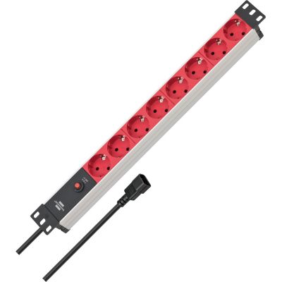 5. Listwa zasilająca Brennenstuhl Alu-Line 19" Steckdosenleiste 8-fach - 10A Sicherungsautomat und Kaltgerätestecker [19" Steckerleiste für Serverschränke mit 2m Kabel]