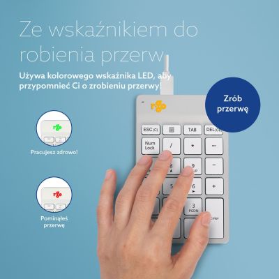2. Klawiatura numeryczna Numpad Ścienna Kabel biała