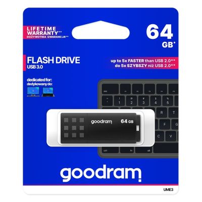 5. Pendrive GoodRam UME3 UME3-0640K0R11 (64GB; USB 3.0; kolor czarny)
