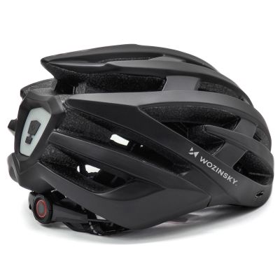 4. Kask rowerowy MTB Wozinsky z odpinanym daszkiem i tylną lampką USB 57-62 cm - czarny