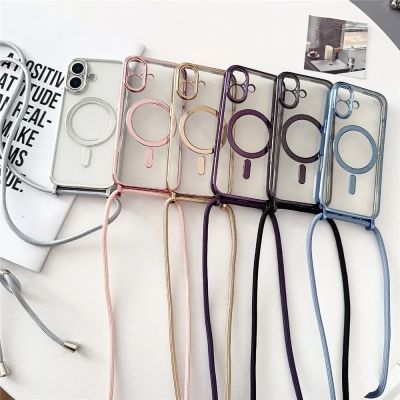 7. Etui na iPhone 17 z paskiem Crossbody kompatybilne z MagSafe - czarne