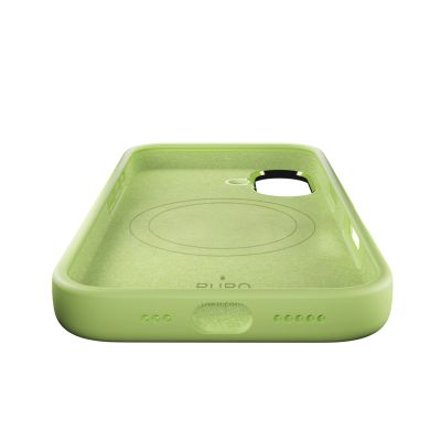 5. Etui silikonowe Puro Icon Mag Pro Liquid Silicone na iPhone 17 kompatybilne z MagSafe, z ochroną aparatu i aluminiowymi przyciskami - zielone