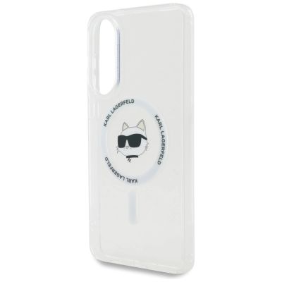 6. Etui Karl Lagerfeld Button Choupette Head Printed Logo MagSafe na Samsung Galaxy S25 Edge - białe