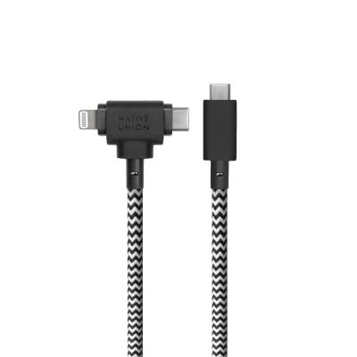 12. Kabel Native Union Duo (USB-C do USB-C/Lightning), Zielony, USB C, USB C/Lightning, 1.5 m, Męski, Męski