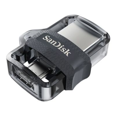 12. Pendrive SanDisk Ultra Dual Drive M3.0 SDDD3-032G-G46 (32GB; microUSB, USB 3.0; kolor szary)