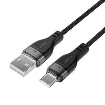 3. Kabel Acefast C11-04 USB-A - USB-C 3A 1,2 m w magnetycznym oplocie - czarny
