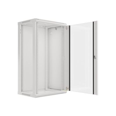 14. Szafa rack Lanberg WF01-6422-10S (22U; 1080mm / 600mm / 450 mm; wisząca; Szklane; 19''; kolor szary)
