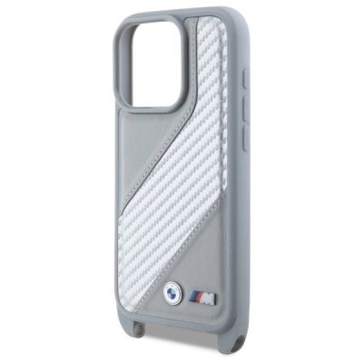 5. Etui BMW M Edition Carbon Stripe & Strap na iPhone 16 Pro Max - szare