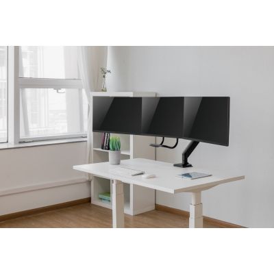 10. GEMBIRD BIURKOWE REGULOWANE RAMIĘ/UCHWYT NA 3 MONITORY 17-27, VESA 100X100MM, DO 6 KG