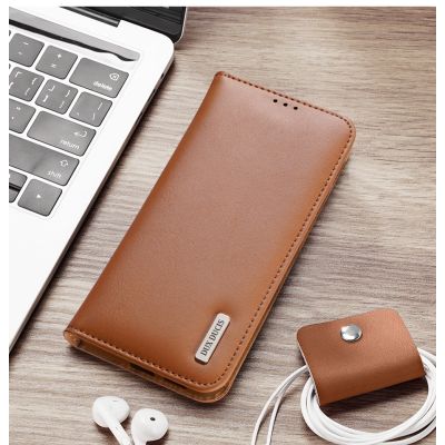 9. Etui Dux Ducis Hivo na Samsung Galaxy S25 Edge z klapką i ochroną RFID - brązowe