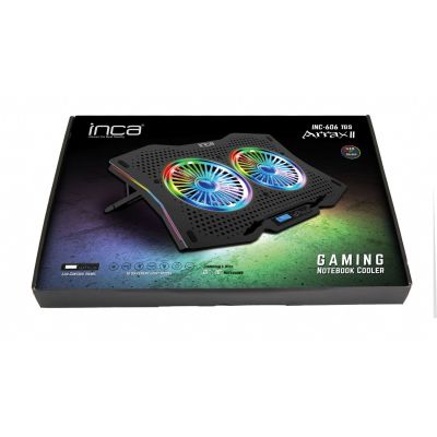 4. INCA Notebook KĂĽhler 2x 115x15mm LĂĽfter/RGB/1200RPM/2xUSB sw retail